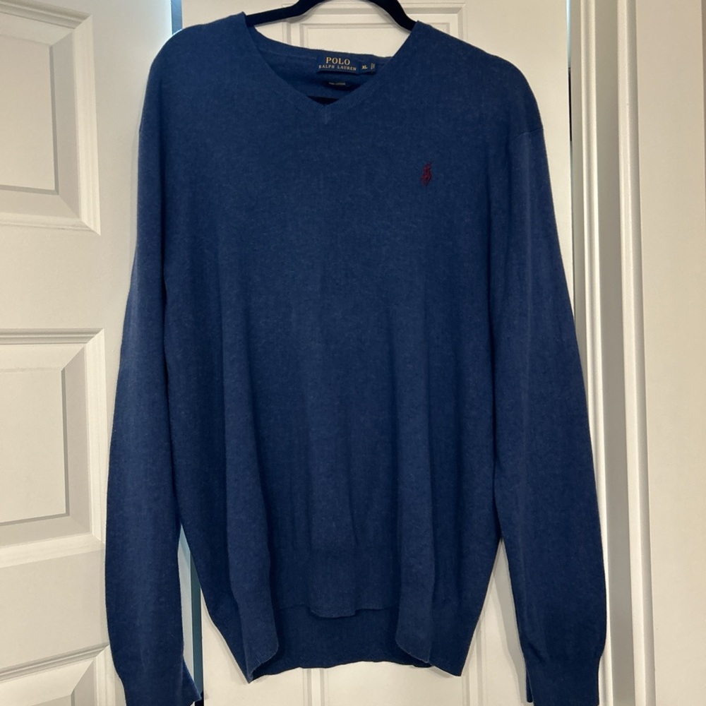 Ralph Lauren Men's V-Neck Sweater in Blue
